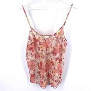 Veronica‎ Beard Floral Silk Cami Top Adjustable Straps Pink M/L